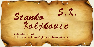 Stanko Koljković vizit kartica